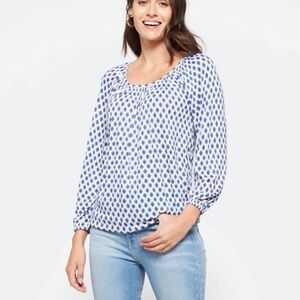 Michael Kors Blue and White Polka Dot Blouse